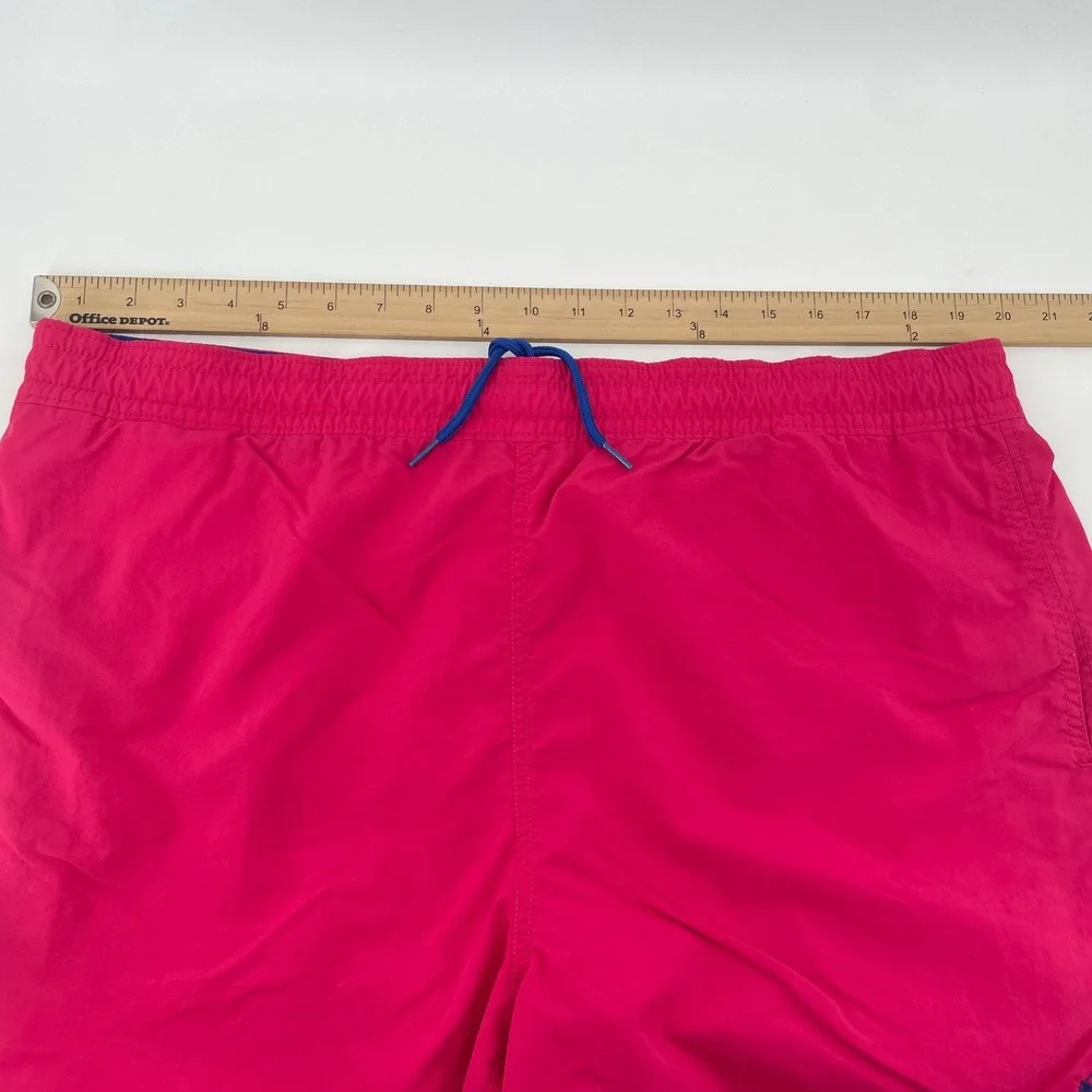Polo Ralph Lauren Swim Trunks Men XL Pink Blue Pony Logo Mesh Lined Board Shorts